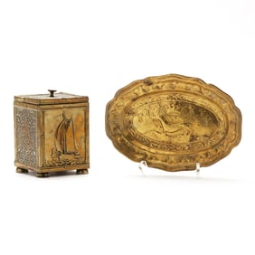 Two Continental Brass Items