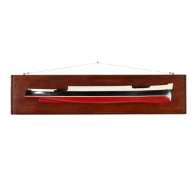 A Large Mounted Nautical Half Hull Model