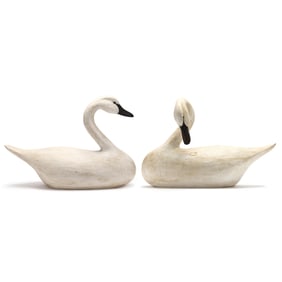 Pair of Large Decorative Swans
