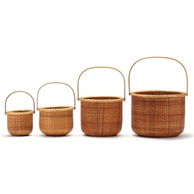 A Set of Four Nesting & Graduated Nantucket Baskets, Frank Ripley Brown