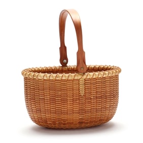 Diminutive Nantucket Swing Handle Basket, Signed ADR