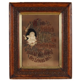A German Paper Punch Needlework of a House Blessing