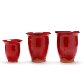 Ben Owen III (b. 1968 Seagrove, NC) A Trio of Flared Vases