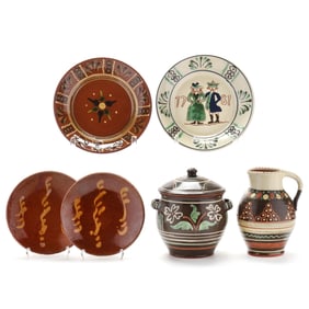 Selection of Sgraffito Slip Decorated Redware