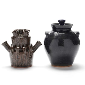 Two Pottery Works by Charles Lisk (b.1968 Catawba Valley, NC)