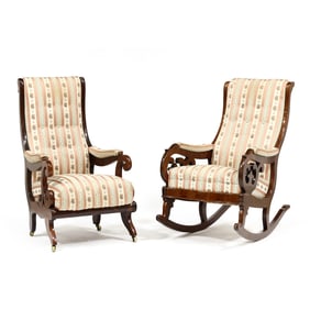 attributed Thomas Day, Two American Mahogany Classical Chairs