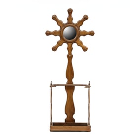 American Classical Carved Walnut Hall Tree