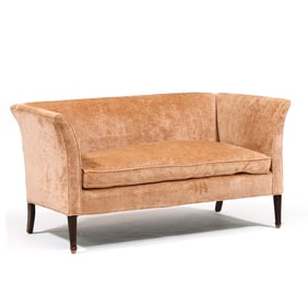 Vintage Sheraton Style Upholstered Settee