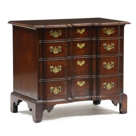Chippendale Style Mahogany Block Front Chest of Drawers