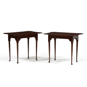 D.R. Dimes, Pair of Federal Style Cherry Tea Tables