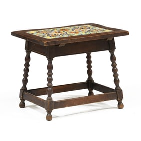 Vintage Tile Top Side Table
