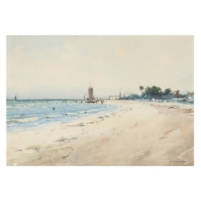 William Henry Holmes (American, 1846-1933), Coastal Landscape with Figures