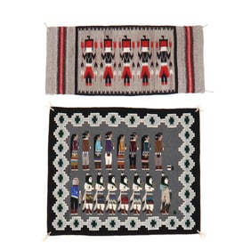 Two Navajo Yei Figural Area Rugs