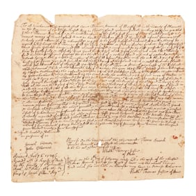 1724 Massachusetts Land Transfer From Thomas Branch to Thomas Foord