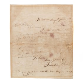 Franklin Pierce, 14th U.S. President, Early Autograph Letter Signed