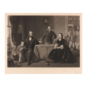 Samuel B. Waugh (American, 1814-1885),  Lincoln and his Family  (Proof Before Title)
