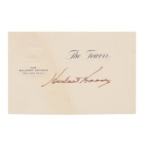 Herbert Hoover Signed Card