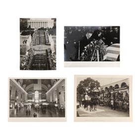 Four Vintage Photographs, Including John F. Kennedy Memorial Service