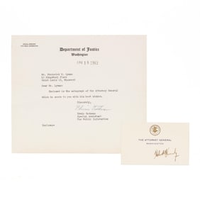 Robert Kennedy as Attorney General, Autographed Card