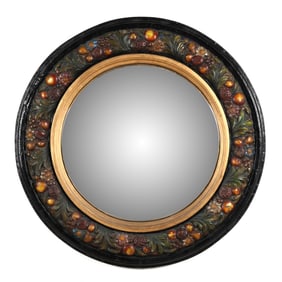Seymours, An Italianate Della Robbia Style Fruited Convex Wall Mirror