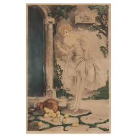 Louis Icart (French, 1888-1950),  Spilled Apples