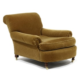 George Smith Mohair Upholstered Club Chair