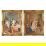 French School (18th Century), Pair of Genre Scenes with Musicians
