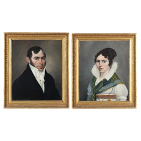 François Marie Beaurain (French, b. 1768), Portraits of a Lady and Gentleman