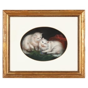 C. Blondeau (French, Mid 19th Century), Two Persian Cats