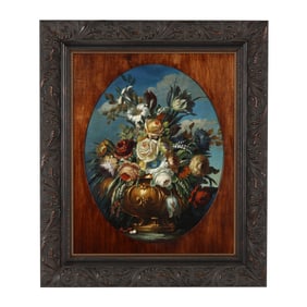 Continental School (19th Century), Still Life of and Urn with Flowers