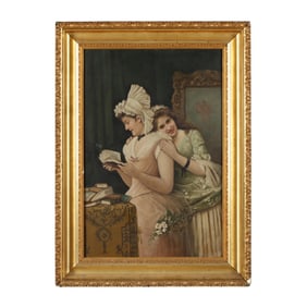 After Federico Andreotti (Italian, 1847-1930), Two Young Women in an Interior