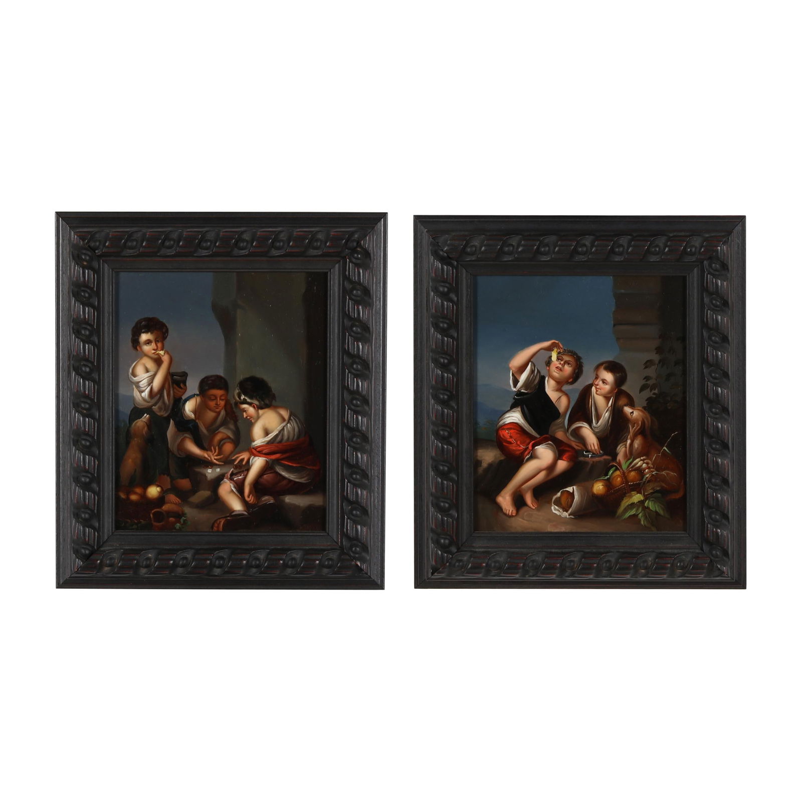 After Bartolomé Esteban Murillo (Spanish, 1617-1682),  Boys Eating Fruit  &   Young Boys Playing (1 of 6)