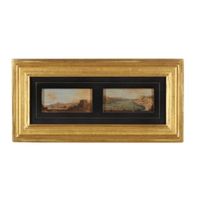 Continental School (19th Century), Pair of Miniature Italian Landscapes