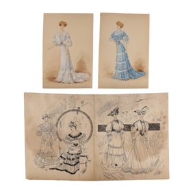Three Victorian Fashion Illustrations