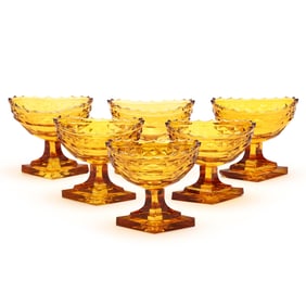 Six Anglo Irish Cut Glass Master Salts