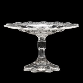 Large Anglo Irish Style Cut Glass Footed Bowl