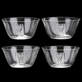 Rene Lalique, Four  Strasbourg  Glass Bowls