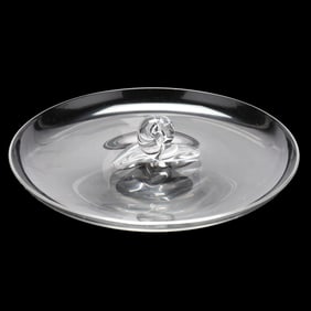 Steuben Crystal Twist Handle Canape
