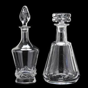 Two Crystal Decanters, Daum and Baccarat
