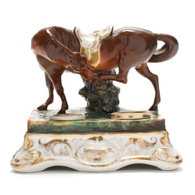 A Porcelain Standish with Horse