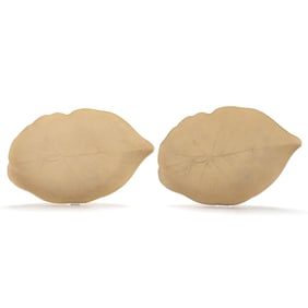 A Pair of Wedgwood Caneware Leaf Dishes