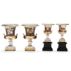 Two Pair of Porcelain Urns