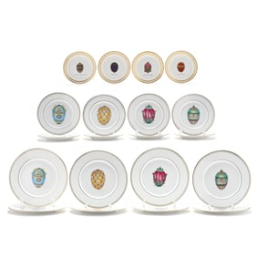 Limoges Porcelain  Fabergé Egg  Partial Dinner Service, (20) Pieces