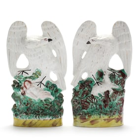A Facing Pair of Staffordshire Eagles
