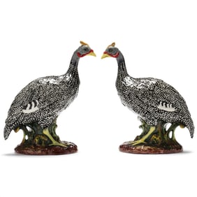 A Pair of Ceramic Guinea Fowl
