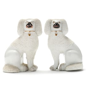 A Facing Pair of English Staffordshire Poodles