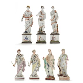 Seven Early Staffordshire Pearlware & Pratt Ware, Classical Figures