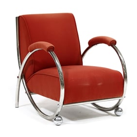 Art Deco Style Chrome Club Chair