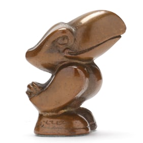 Vintage Kansas University Jayhawk Bronze Paperweight
