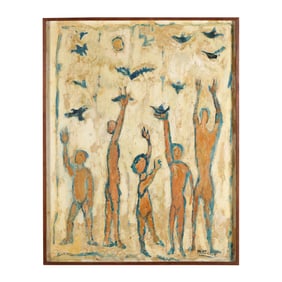 Frank Kleinholz (American, 1901-1987), Figures and Birds Under the Sun